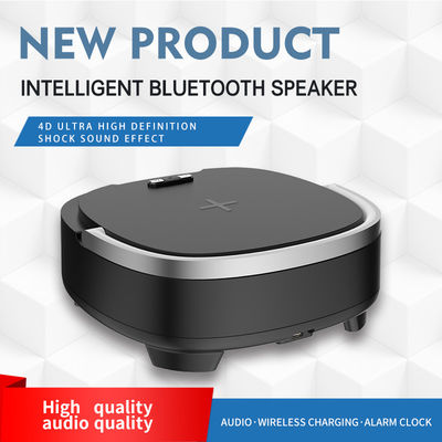 Stereo Wireless Phone Charger Speaker , Fast Bluetooth Charging Alarm Clock