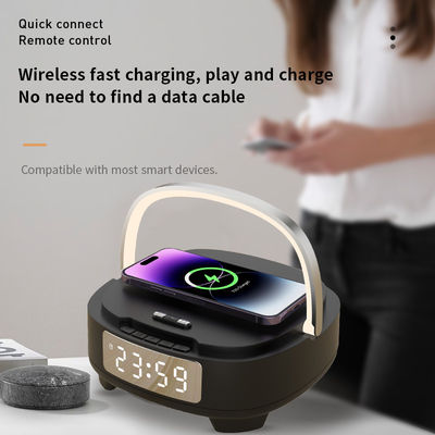 Fast Stereo Type Bluetooth Speaker Qi Charger Clock 3000mAh Battery