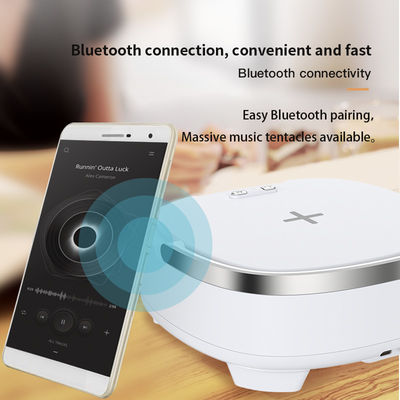 Stereo Wireless Phone Charger Speaker , Fast Bluetooth Charging Alarm Clock