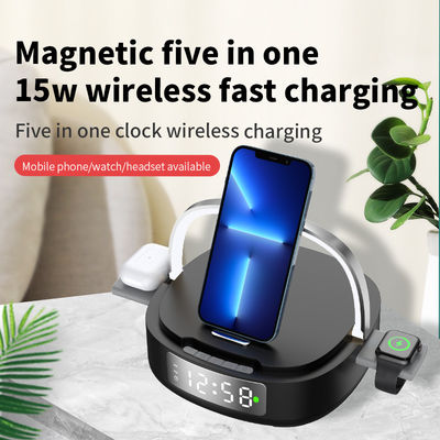 Multifunctional Qi Alarm Table Clock With Wireless Charger  5 In 1