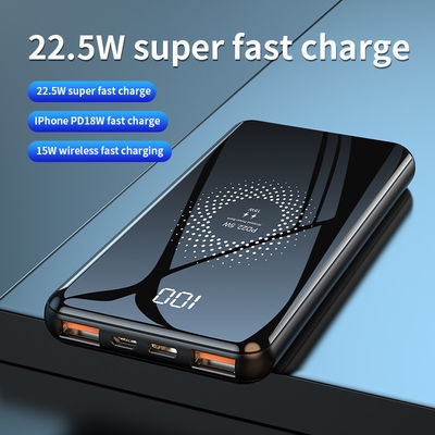 ABS Power Bank Battery Pack , Black 2 In 1 Wireless Charger 5V
