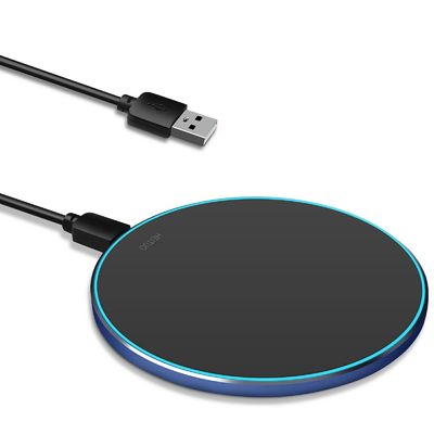 Portable  2 In 1  Qi Wireless Charging Pad 10W Mirror Surface For Mobile Phone