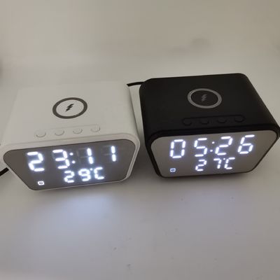 High Efficiency Alarm Clock Qi Charger , Compatible Wireless Charging Alarm