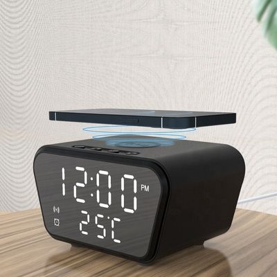 Iphone Use Qi Wireless Charging Alarm Clock FCC Approval Temperature  Display