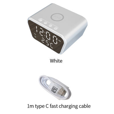 Iphone Use Qi Carga inalámbrica Reloj de alarma Aprobación de la FCC Display de temperatura