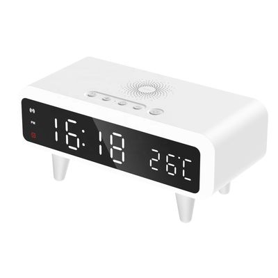 LED Display Qi Wireless Alarm Clock , Compatible Qi Enabled Wireless Charger
