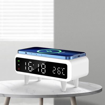 Display LED Reloj de alarma inalámbrico Qi, cargador inalámbrico compatible con Qi