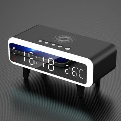 LED Display Qi Wireless Alarm Clock , Compatible Qi Enabled Wireless Charger