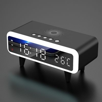 Display LED Reloj de alarma inalámbrico Qi, cargador inalámbrico compatible con Qi