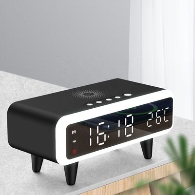LED Display Qi Wireless Alarm Clock , Compatible Qi Enabled Wireless Charger