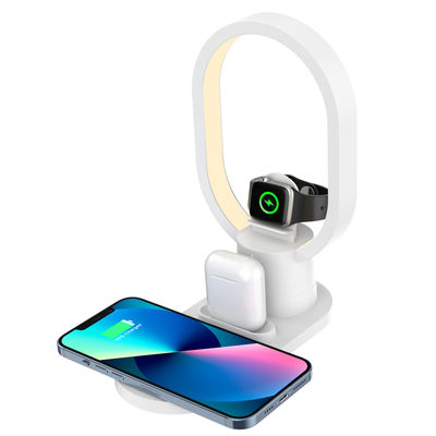 Multifunctional Fast Qi LED Lamp , 3 In 1 Night Lamp Wireless Charger