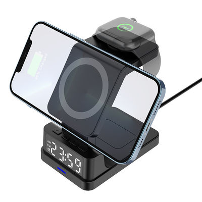 Humidity Display Alarm Qi Wireless Charger Clock Dock 0.3kg  Iphone Use
