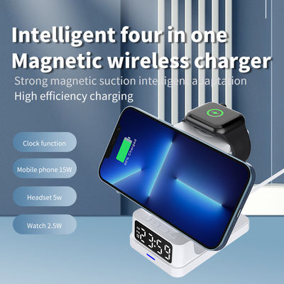 Humidity Display Alarm Qi Wireless Charger Clock Dock 0.3kg  Iphone Use