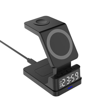 Humidity Display Alarm Qi Wireless Charger Clock Dock 0.3kg  Iphone Use