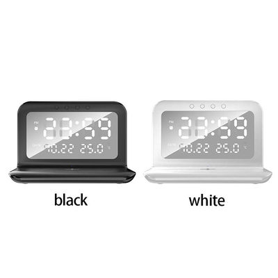 LED Display 4 In 1 Qi Wireless Charger , Wireless Phone Charger With Clock 15w