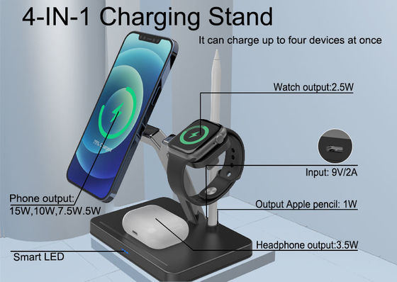 Stand de teléfono Qi con carga inalámbrica