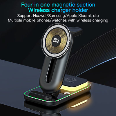 4 In 1 Magnetic Qi Wireless Charger Dock  Short Circuit  Universal