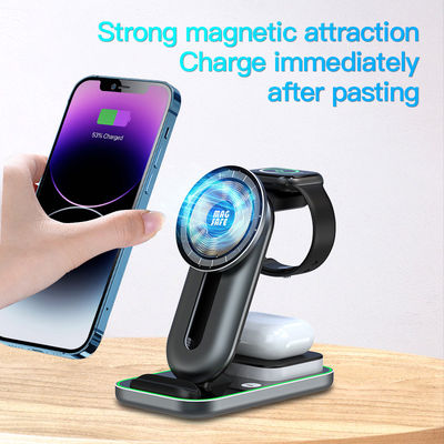 4 In 1 Magnetic Qi Wireless Charger Dock  Short Circuit  Universal
