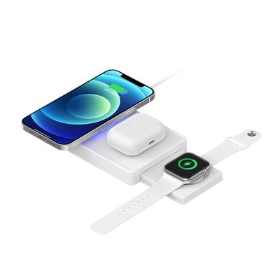 Over Voltage Power  Qi Wireless Charger Station White ABS Material