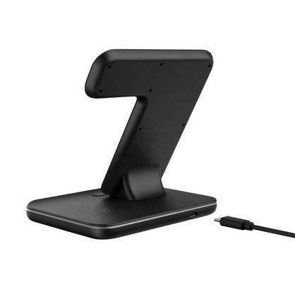 Fast  Fireproof  Qi Wireless Charger Dock 15w 3 In 1 Charging Stand With Lamp