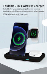 Smart Fast Charge Docking Station , 3in1 Fast Wireless Charger For Airpods 15w