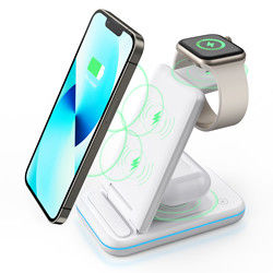 Fast Power Supply 4 In1 Magnetic Wireless Chargers Station Qi  Apple Charging