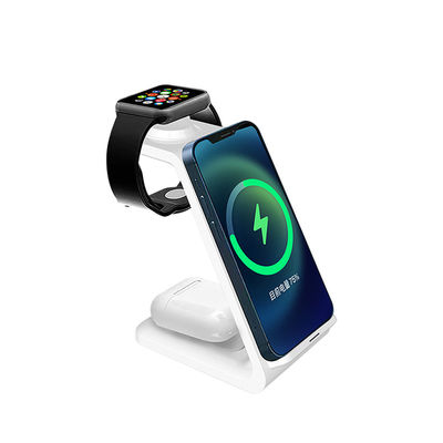 Multifuncion Qi 3 In 1 15w Wireless Charger For Iphone Iwatch Phone Stand Type