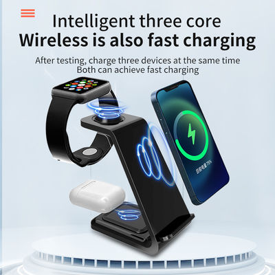 Multifuncion Qi 3 In 1 15w Wireless Charger For Iphone Iwatch Phone Stand Type