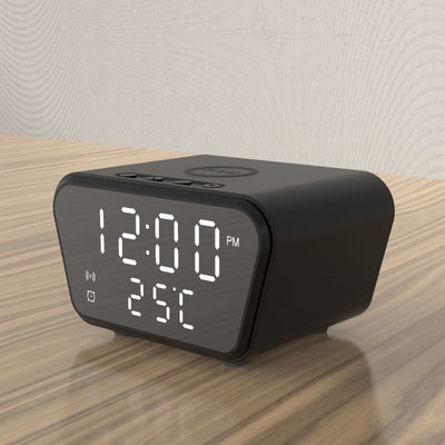 ABS  Wireless Charging Pad Alarm Clock , Qi enabled Alarm Clock Charging Station