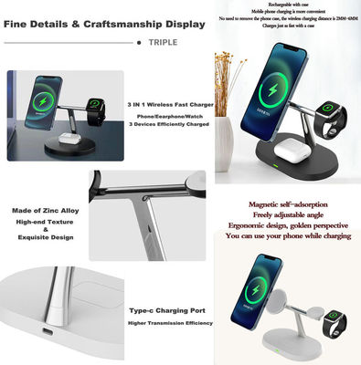 Over Voltage  Multi Function Charging Station , ABS Qi Fast Wireless Charger