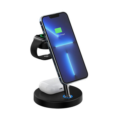 FCC Certified Magnetic Portable Charger , 4 In 1 Wireless Charging Station 15w