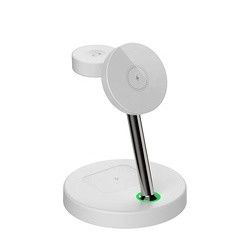 FCC Certified Magnetic Portable Charger , 4 In 1 Wireless Charging Station 15w
