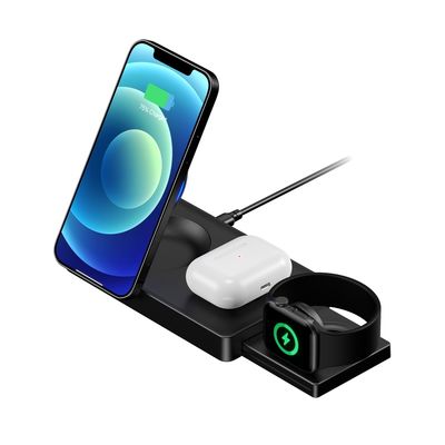 Magnetic 3 In 1 Qi Wireless Charger , Wireless Charging Base For Iphone 9V
