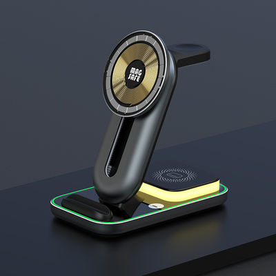 4 In 1 Magnetic Qi Wireless Charger Dock  Short Circuit  Universal