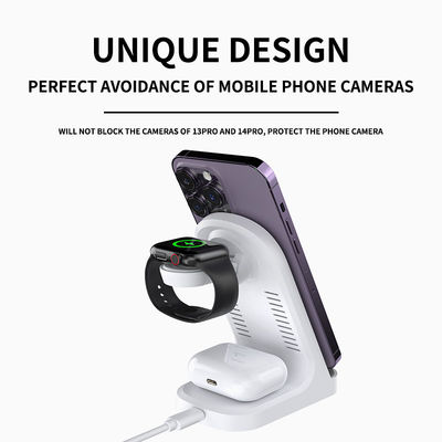 Black 3 In 1 Qi Wireless Charging Stand 9V Mobile Multifunctional