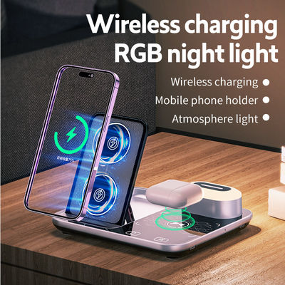 Qi Airpods Wireless Charging Dock ,  Black Multi Function Charging Stand
