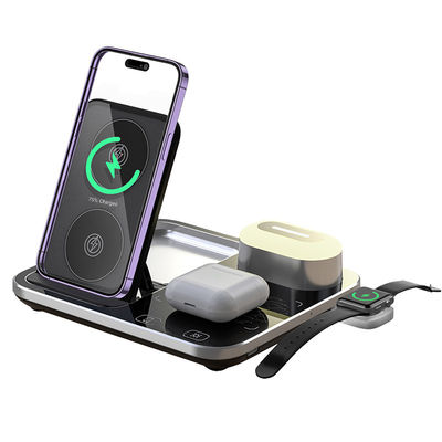 Multi Function  Qi Wireless Charging Stand 110KHz Dimming Black Convenient