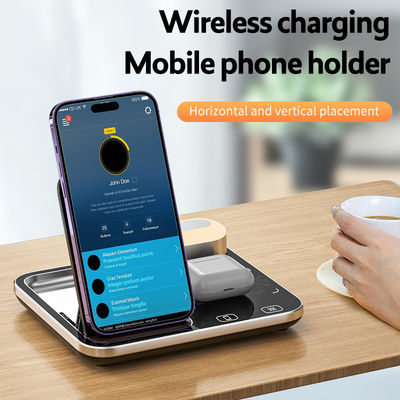 RGB Qi Wireless Charger Dock  Base  205KHz  Black For Home Decoration