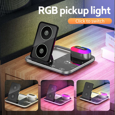 Multi Function  Qi Wireless Charging Stand 110KHz Dimming Black Convenient