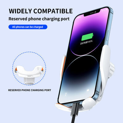 White Portable ABS 15w Qi Wireless Car Charger 9V For Mobile Phone
