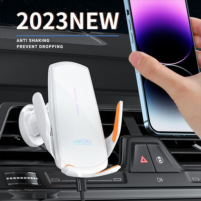 White Portable ABS 15w Qi Wireless Car Charger 9V For Mobile Phone