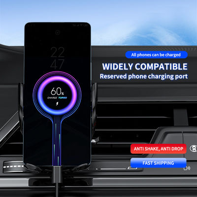White Portable ABS 15w Qi Wireless Car Charger 9V For Mobile Phone