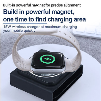White ABS Magnetic Multiple Iphone Wireless Charging Station 3 in 1