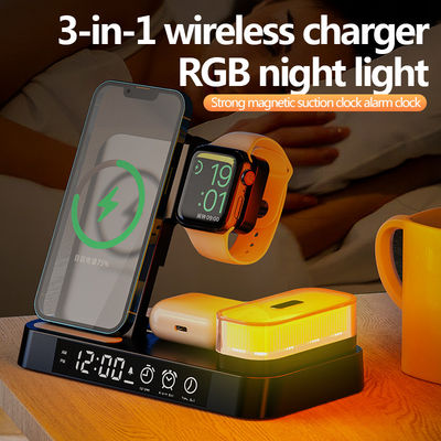 Multifunctional Qi Wireless Charger Dock Stand CE certified With Clock