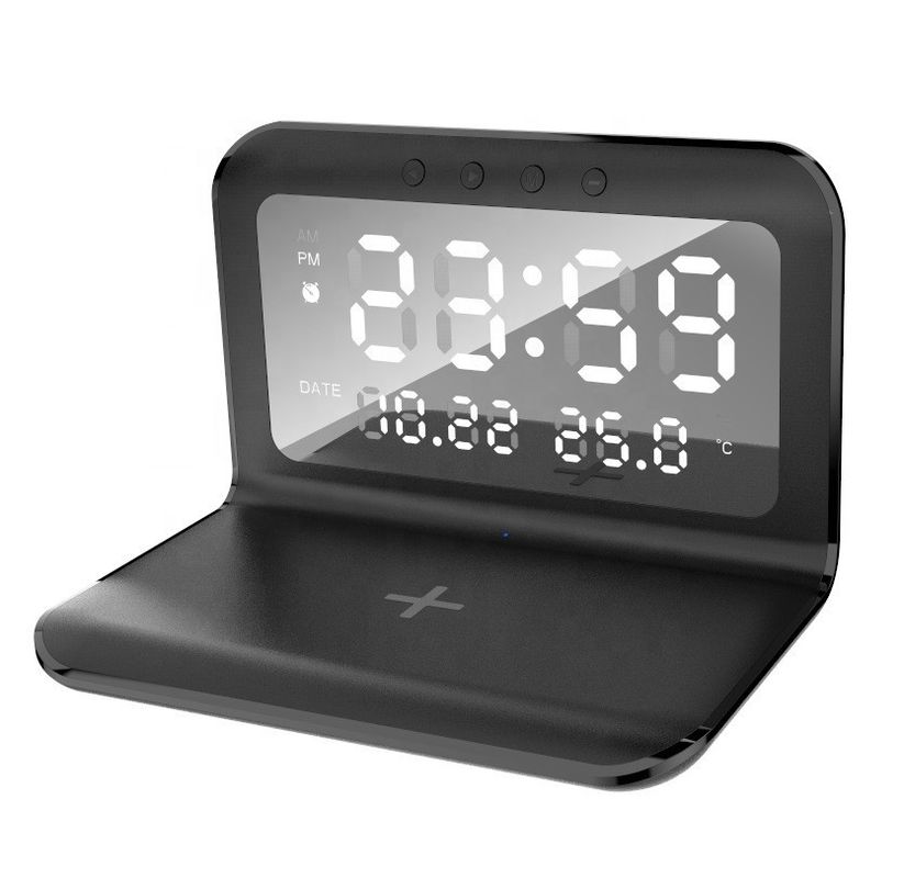 Multi Function Alarm Qi Wireless Charger Clock Docking Station 15W All In One