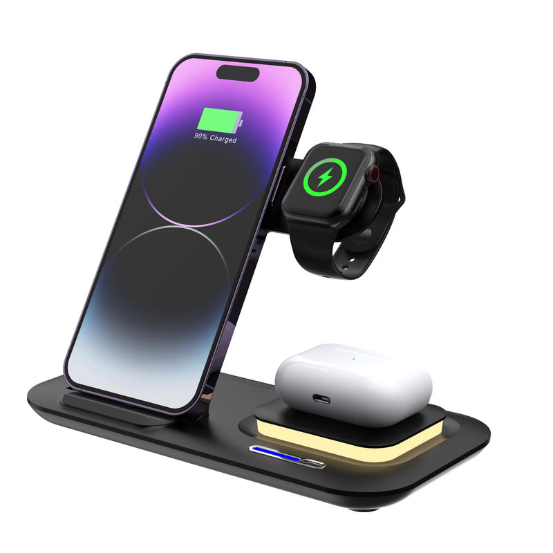 ABS Magnetic Qi Fast Charge Wireless Charging Stand Dock  9V For Apple